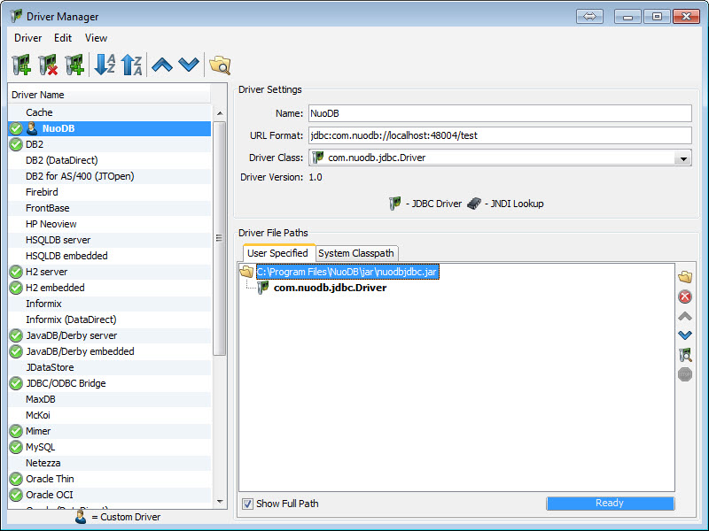 SQL - NuoDB and Third Party Explorer - SQuirreL SQL Client, SQL Workbench/J and DbVisualizer c4 