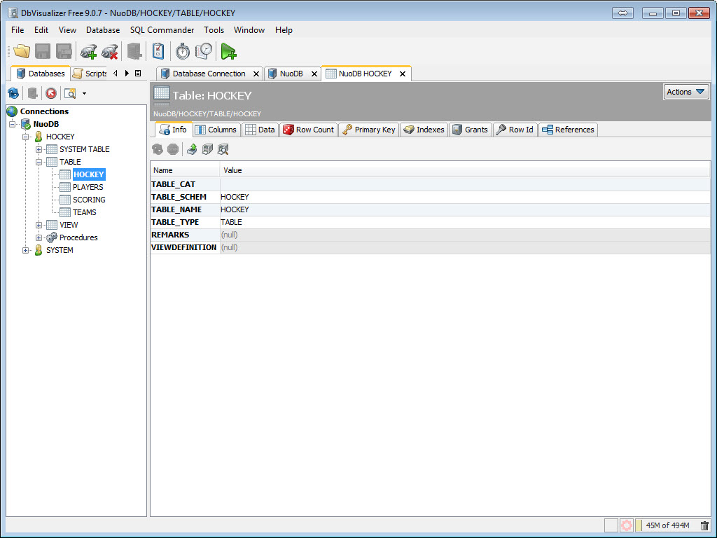 SQL - NuoDB and Third Party Explorer - SQuirreL SQL Client, SQL Workbench/J and DbVisualizer c9 