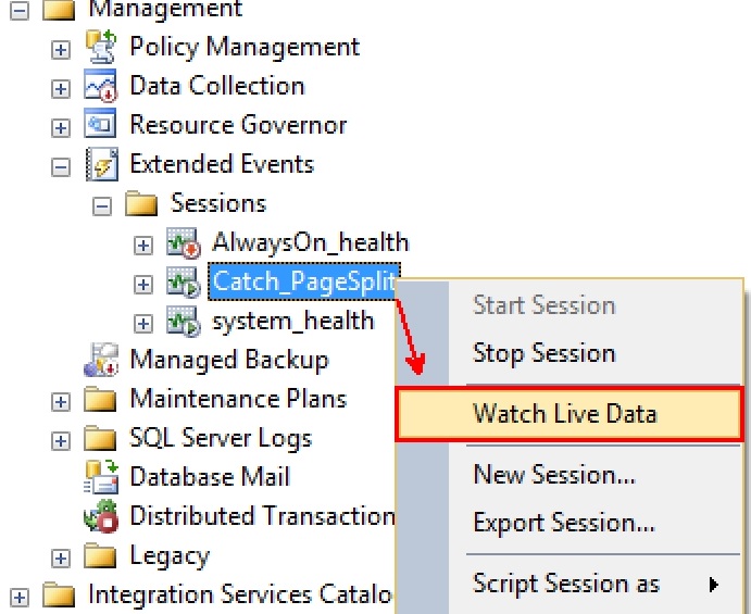 SQL SERVER - Identify Page Splits Using Extended Events in SQL Server page-splits-xEvent-01 