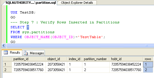 SQL SERVER - 2005 - Database Table Partitioning Tutorial - How to Horizontal Partition Database Table partition3 
