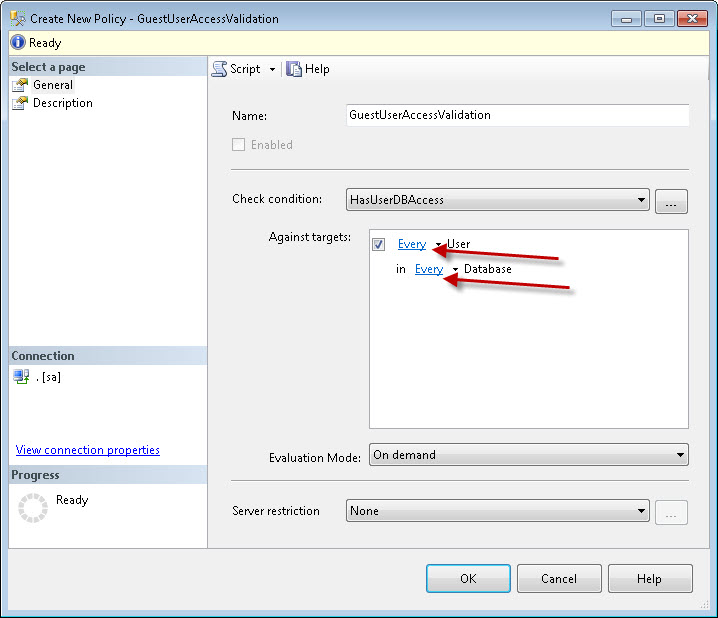 SQL SERVER - Identifying Guest User using Policy Based Management pbm4 