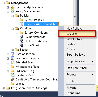 SQL SERVER - Identifying Guest User using Policy Based Management pbm6 