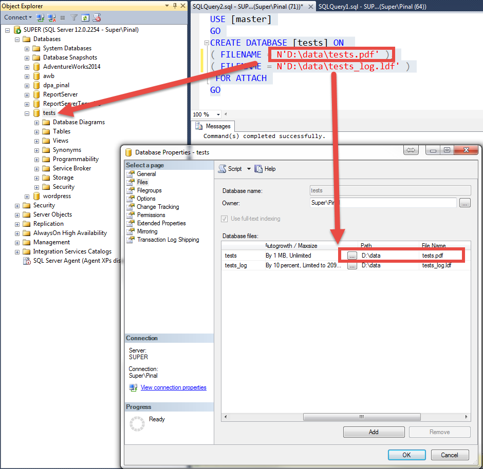 SQL SERVER - Can Database Primary File Have Any Other Extention Than MDF pdfrestore 