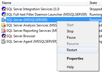 SQL SERVER - DQS Error - Cannot connect to server - A .NET Framework error occurred during execution restartservices 