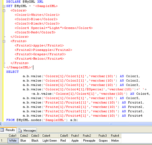 SQL SERVER - Simple Example of Reading XML File Using T-SQL samplexml2 