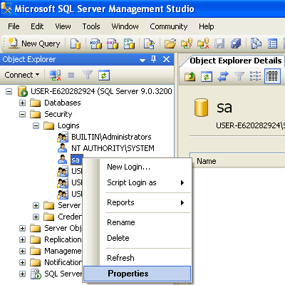 SQL SERVER - Change Password of SA Login Using Management Studio sapass1 
