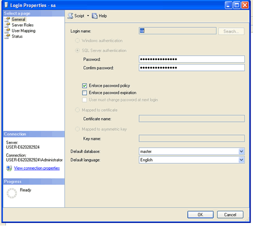 SQL SERVER - Change Password of SA Login Using Management Studio sapass2 