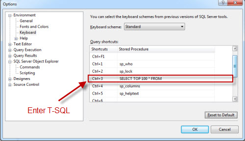 SQL SERVER - SELECT TOP Shortcut in SQL Server Management Studio (SSMS) shortcut2 