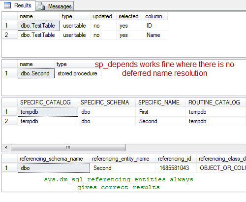 SQL SERVER - Get the List of Object Dependencies - sp_depends and information_schema.routines sp_depends1 