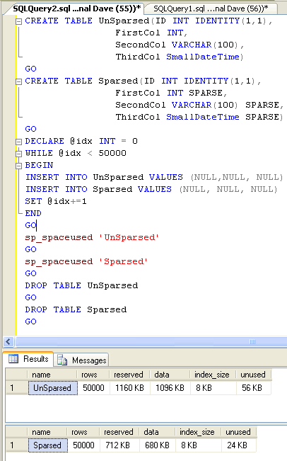 SQL SERVER - 2008 - Introduction to SPARSE Columns sparse 