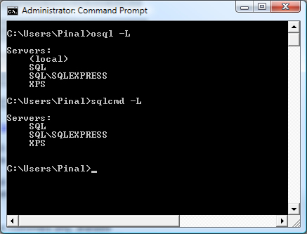 SQL SERVER - Find All Servers From Local Network - Using sqlcmd - Detect Installed SQL Server on Network sqlcmdl SQL SERVER - Find All Servers From Local Network - Using sqlcmd - Detect Installed SQL Server on Network sqlcmdl