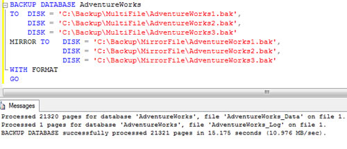 SQL SERVER - Mirrored Backup and Restore and Split File Backup - Introduction sql-mirrored-backup6 