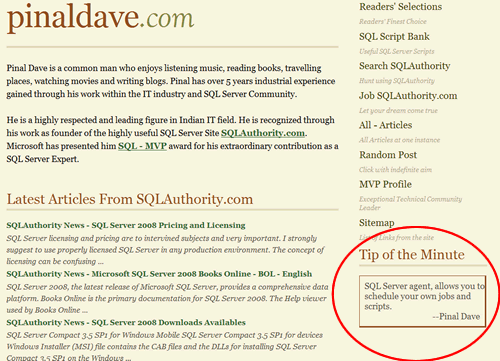 SQLAuthority News - Tip of the Minute tipoftheday1 