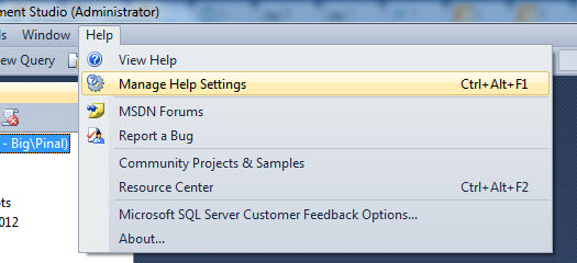 SQL SERVER - Manage Help Settings - CTRL + ALT + F1 updatehelp1 