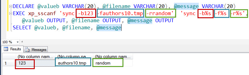 SQL SERVER - How to use xp_sscanf in Real World Scenario? xp_sscanf 