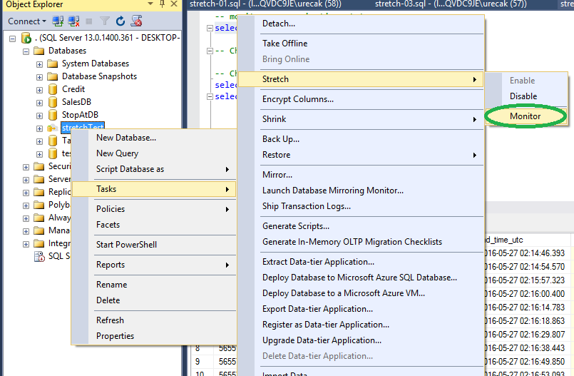 SQL SERVER 2016 - How to Use SQL Server 2016 – Stretch Database - Notes from the Field #127 127-13 