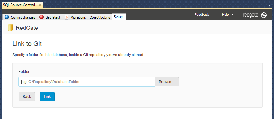Team Database Development and Version Control with SQL Source Control 2-Link-to-Git 