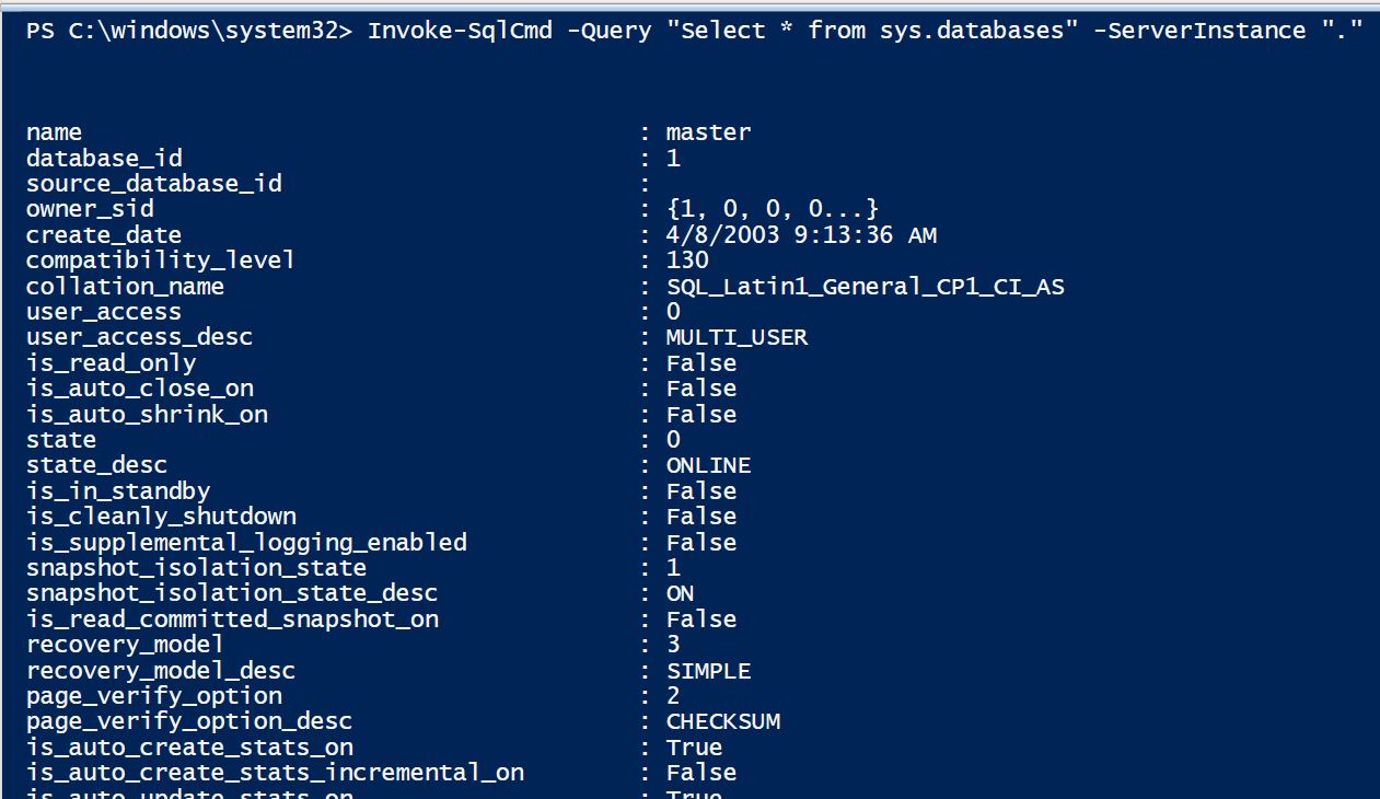 PowerShell - Querying SQL Server From Command Line QueryDB-PowerShell-01 