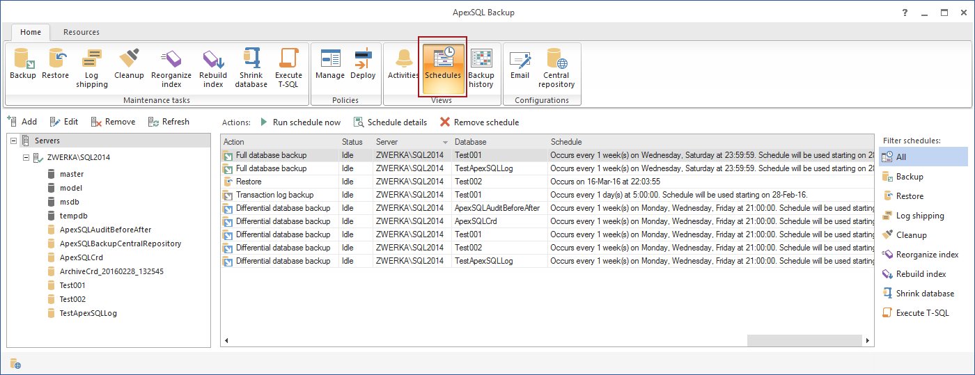 SQL SERVER - Database Backup and Restore Management and Automation with ApexSQL Backup apexbackup6 