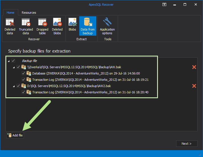 SQL SERVER - How to Recover Truncated or Deleted Data When a Database Backup is or is not Available apexrecover2 