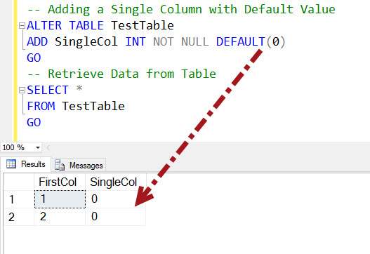 SQL SERVER - How to Add Multiple New Columns to Table with Default Values? multicoladd2 