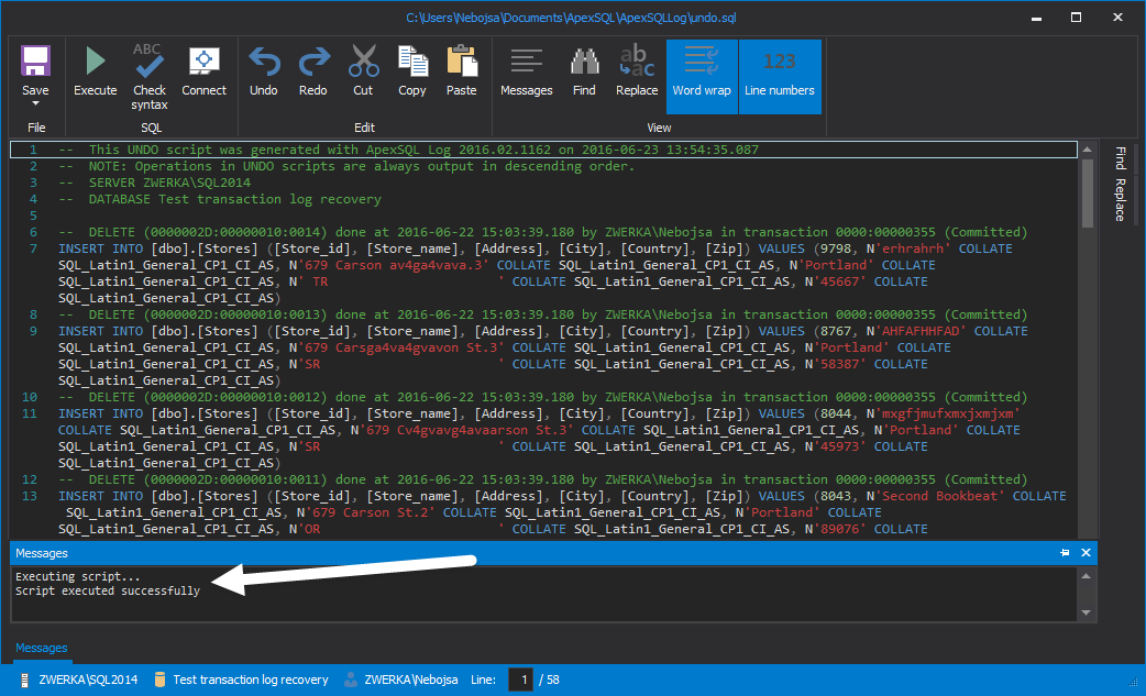 Recover Lost Data Using the Transaction Log Files recoverlog8 