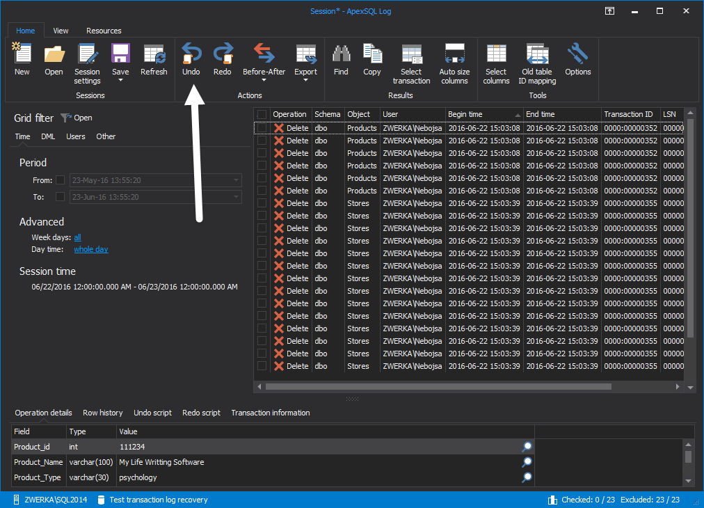 Recover Lost Data Using the Transaction Log Files recoverlog9 
