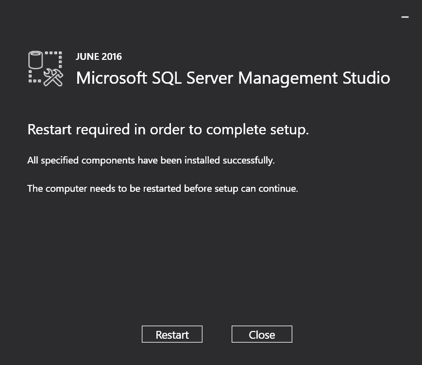 SQL Server 2016 Management Studio - Warning: SSMS install detected shared components on this machine ssms-setup-02 
