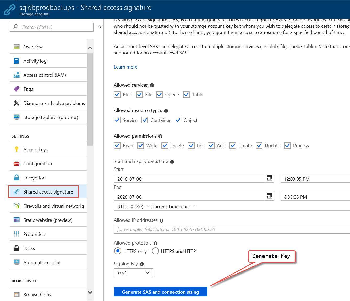 SQL SERVER - Backup to URL - Script to Generate Credential and Backup using Shared Access Signature (SAS) Backup-SAS-Script-02 