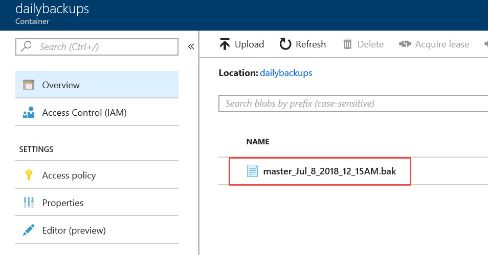 SQL SERVER - Backup to URL - Script to Generate Credential and Backup using Shared Access Signature (SAS) Backup-SAS-Script-05 