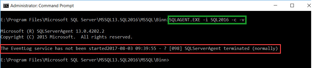 SQL SERVER - SQL Agent Not Starting. The EventLog Service has Not Been Started EvtVwr-02 