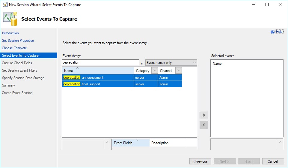 SQL SERVER - Identifying Deprecated SQL Server Features with Extended Events deprecatedfeatures5 