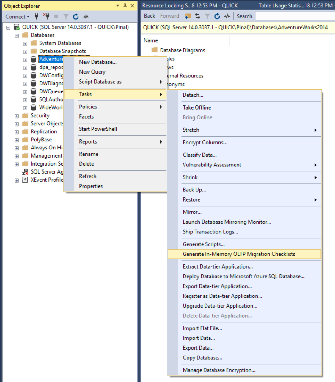 SQL SERVER - Generating In-Memory OLTP Migration CheckList inmemorychecklist1 