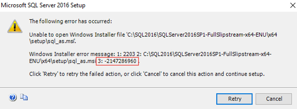 SQL SERVER - Installation Error - Unable to Open Windows Installer File - 2147286960 install-miss-01 