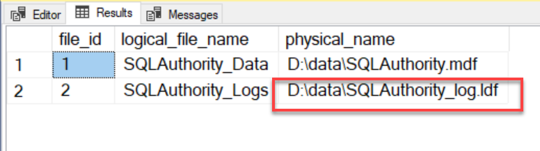 SQL SERVER - Rename Physical Database File Name for Any Database physicalrename1 