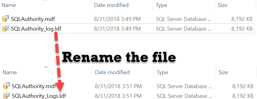 SQL SERVER - Rename Physical Database File Name for Any Database physicalrename2 