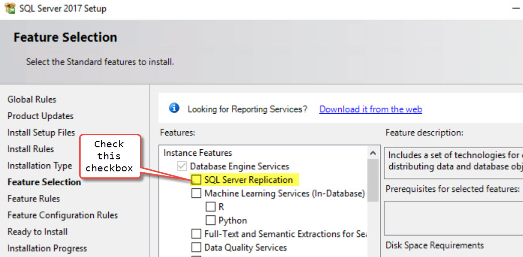 SQL SERVER - Error 21028 : Replication Components are not Installed on This Server repl-missing-04 