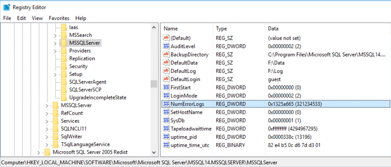 SQL SERVER - Why SQL Server Service is Stuck in Starting / Change Pending State? sql-num-errorlogs-01 