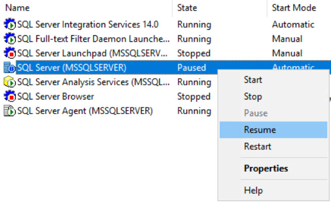 SQL SERVER - Error: 17142 - SQL Server Service has Been Paused. No New Connections Will be Allowed sql-pause-03 