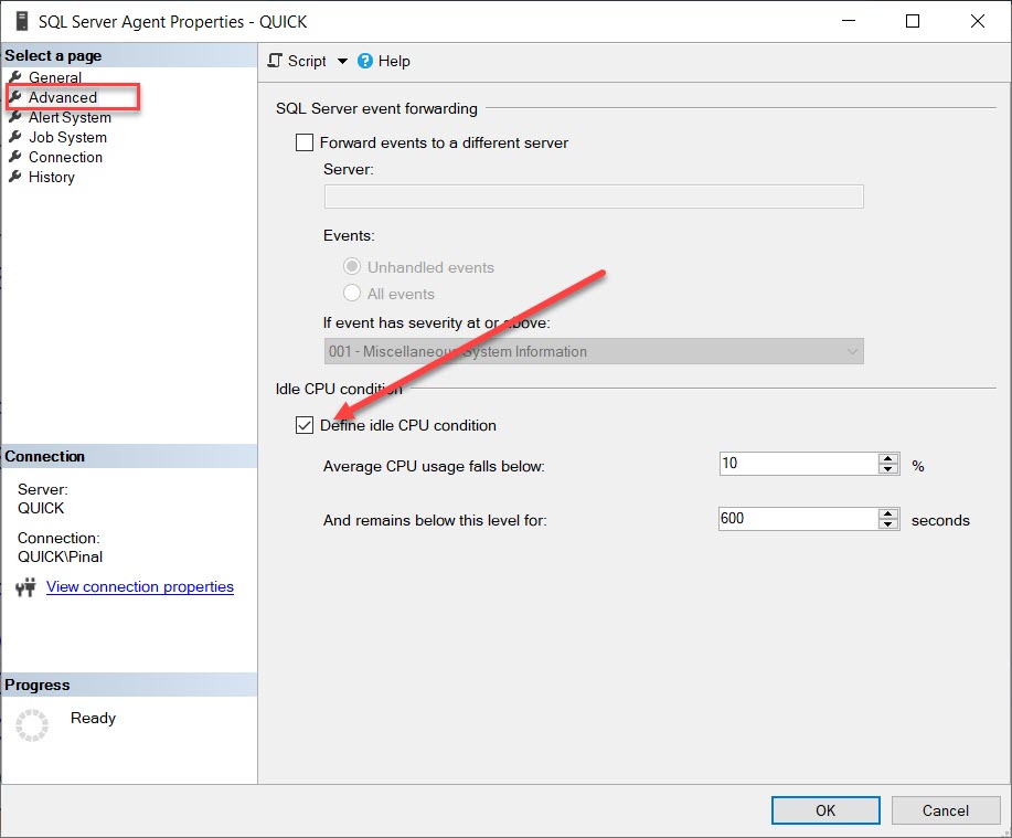 SQL SERVER - SQL Agent - Job Start Whenever the CPUs Become Idle agentjob3 