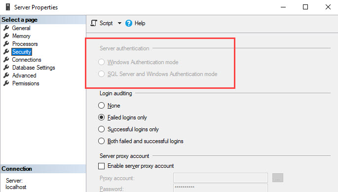 SQL SERVER - Why Server Authentication is Disabled? What Mode is SQL Server Using Currently? auth-disabled-01 
