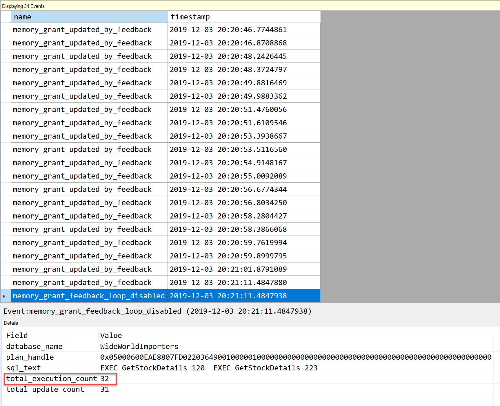 SQL SERVER - Extended Event to Capture Memory Grant Feedback capturememory13 