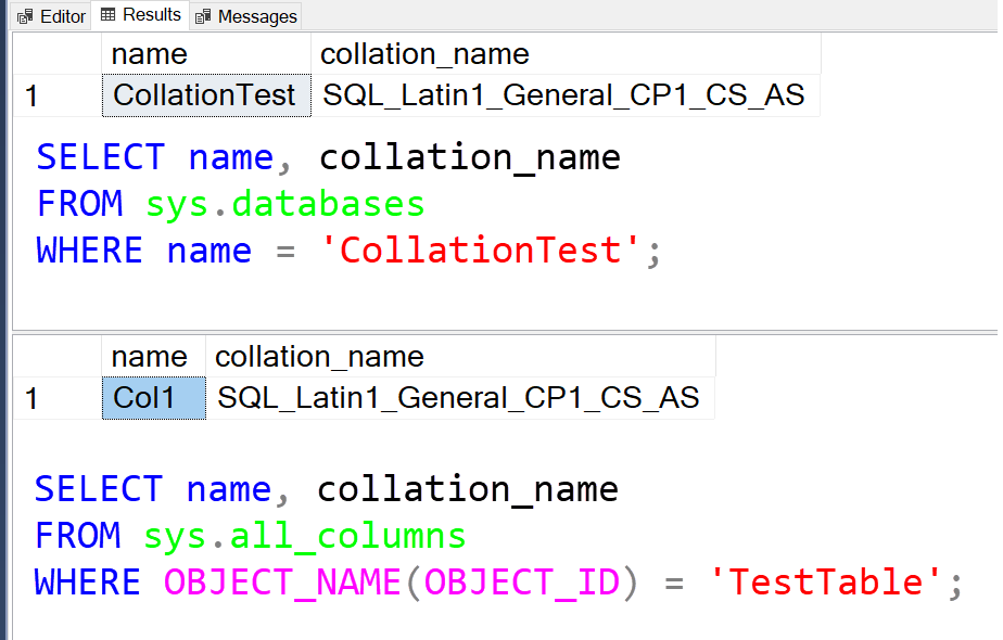 SQL SERVER - Change Database and Table Collation collation3 