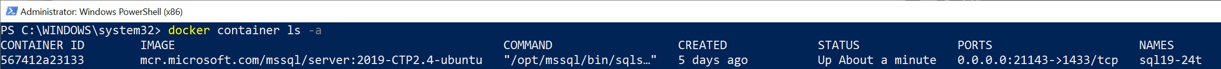 Docker - Running SQL Server Image Without Running Pull Command dockersqlupgrade1 