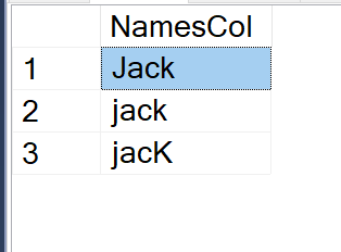SQL SERVER - Case-Sensitive Search jack3 