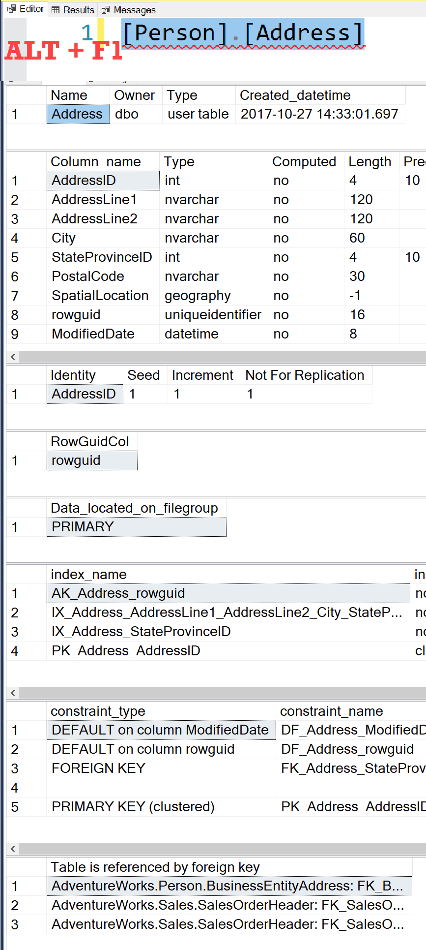 SQL SERVER - Query Shortcuts keyboardsc1 