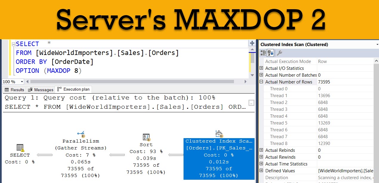 SQL SERVER - Override Server's Configuration of Max Degree of Parallelism maxdop2 