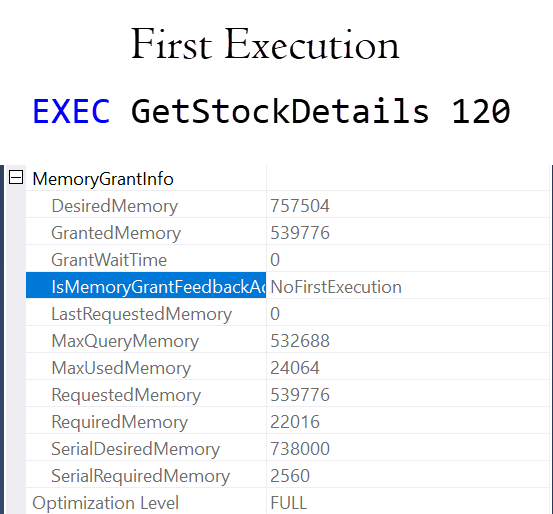 SQL SERVER - Memory Grant Feedback - MemoryGrantInfo and IsMemoryGrantFeedbackAdjusted memorygrant1 