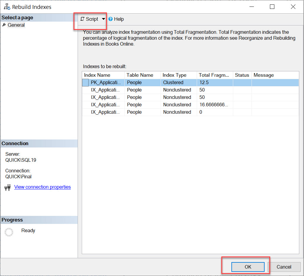 SQL SERVER Management Studio - Rebuild All Indexes on Table rebuild-all2 
