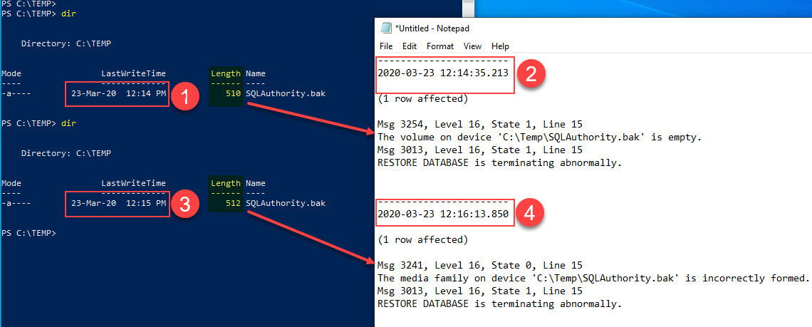 SQL SERVER - Msg 3254 - The Volume on Device Path\File is Empty. RESTORE DATABASE is Terminating Abnormally restore-empty-err-02 